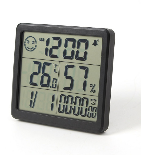 캠핑온도계 탁상용 온습도계 디지털 타이머온습계 시계 책상 스마트, 1개