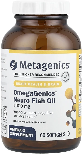 프리미엄상품 Metagenics OmegaGenics® 뉴로 피쉬 오일 1000mg 소프트젤 60정 부모님챙기세요, MetagenicsOmegaGenics뉴로피쉬오일100, 1 - 쿠팡