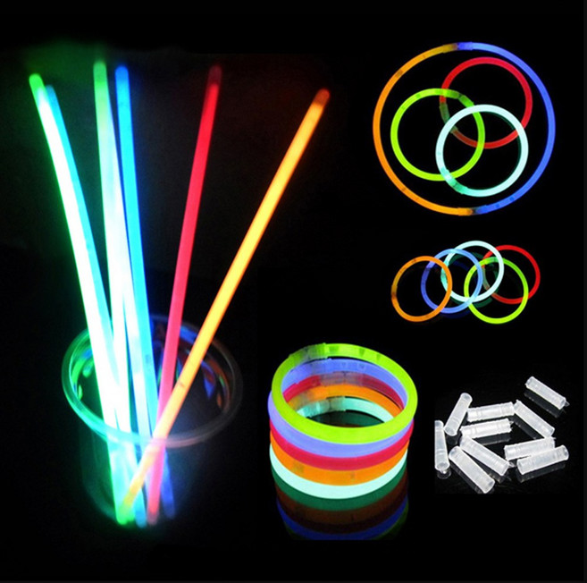 고급 야광팔찌 100개입 파티용품 콘서트 응원 야광팔찌 팔찌, 1개, 혼합색상(100개입)