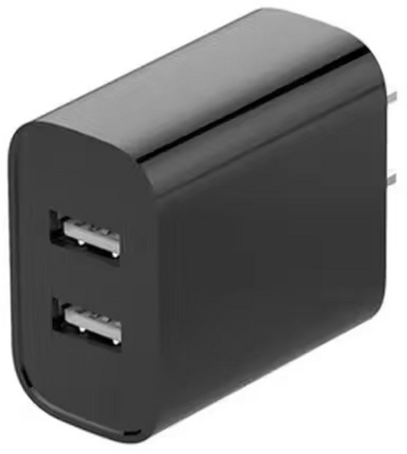 雙USB充電器 5V/2A 經典黑, 1個