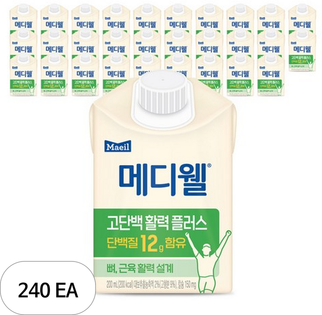 메디웰 고단백 활력플러스 균형영양식, 200ml, 240개