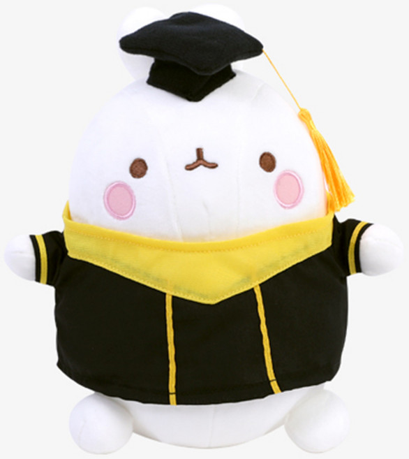 캐릭터 몰랑이 학사복 졸업 인형 애착 동물 토끼, 혼합, 1개, 25cm