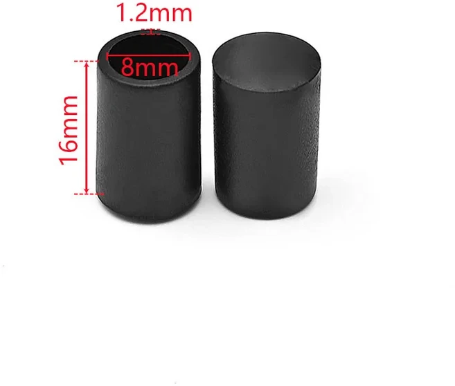 6mm-60mm 가구 테이블 발 팁 의자 다리 실리콘 패드 보호대 커버 라운드 검정색 고무 파이프 플러그 뚜껑, 20 8mm(1pcs)