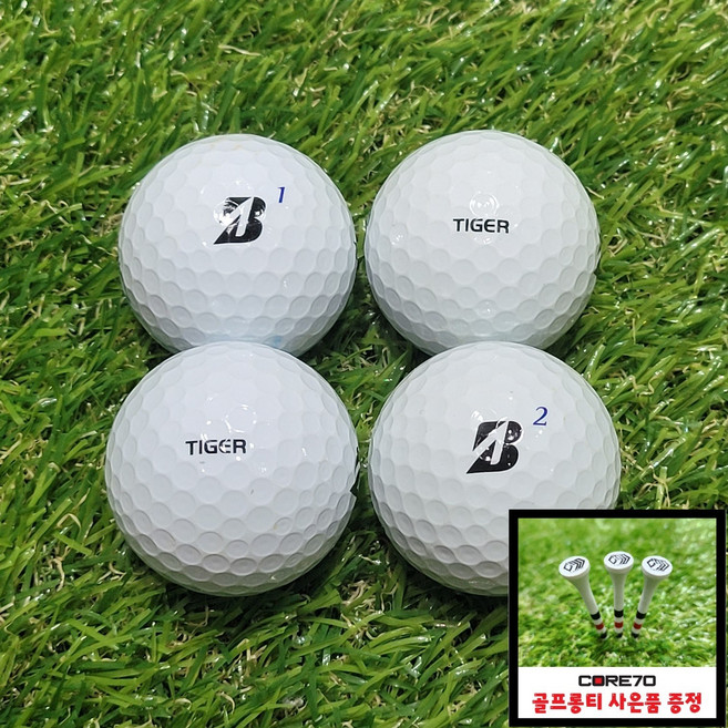 (코어70) 브리지스톤 투어비 타이거볼 A급 로스트볼 물세척 비재생볼 10개 + 골프롱티 사은품증정(상세페이지참조), 화이트, 1개, 10개입