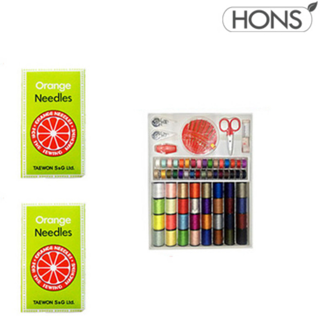 혼스 HSSM-1201 미니 재봉틀, 03_3종세트(미싱바늘 14호+미싱바늘 16호+실세트)