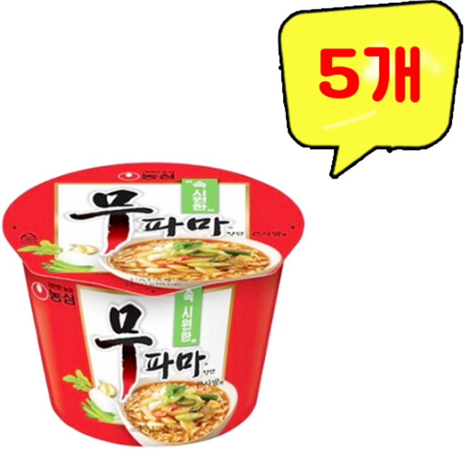 농심 무파마 큰사발 컵라면, 5개