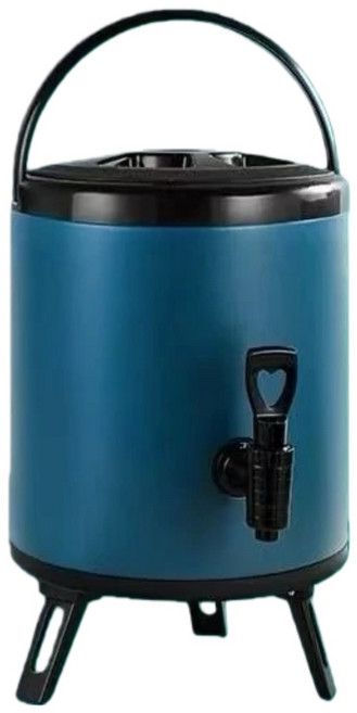 不鏽鋼保溫保冰桶 奶茶桶 飲料桶, 深藍色[升級內膽],12L[內容量10L], 1個