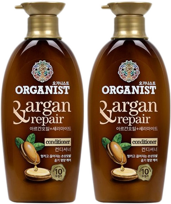 오가니스트 손상 영양케어 컨디셔너 모로코 아르간 오일, 500ml, 2개