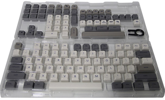 독거미 키보드 키캡 한글 그레이 경해축 각인 f87 아우라 f99, 영문봉투 [스크래치 취약]