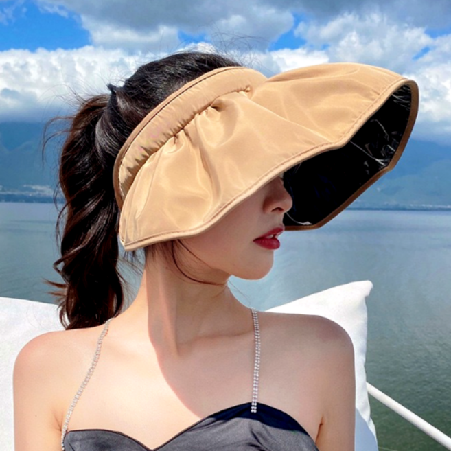 GRD 여성 창모자 돌돌이 썬캡 접이식 다용도 선햇 나들이 모자 창넓은