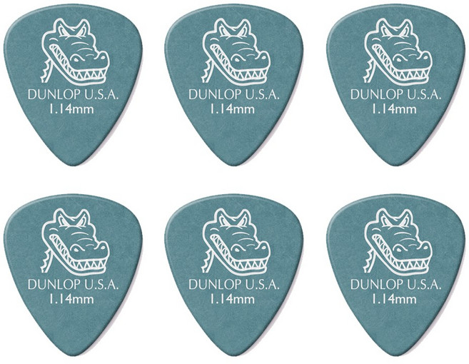 던롭피크417R Gator Grip 1.14mm 게이터그립 스탠다드 Dunlop PICK, 6개, 1개
