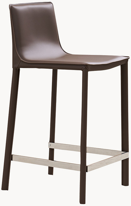 Hazoae 마장가죽 홈바의자 2p 미니멀 모던 고급바의자 아일랜드 바테이블 주방 카페 인테리어용 신혼집 추천, 2개, 브라운