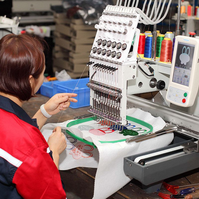 컴퓨터 자수 기계 상업용 미싱 재봉틀 자동 의류 모자, 싱글헤드 9-12색 (36X120CM)