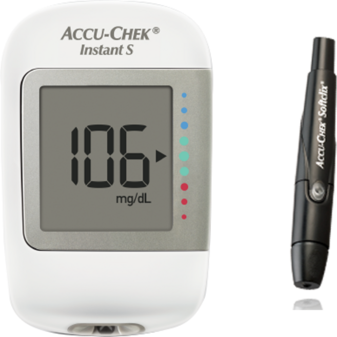 아큐첵 인스턴트 에스 Accu-Chek Instant S 혈당측정기 혈당계 (기계+채혈기+정품침10개+전용파우치) SW, 1개