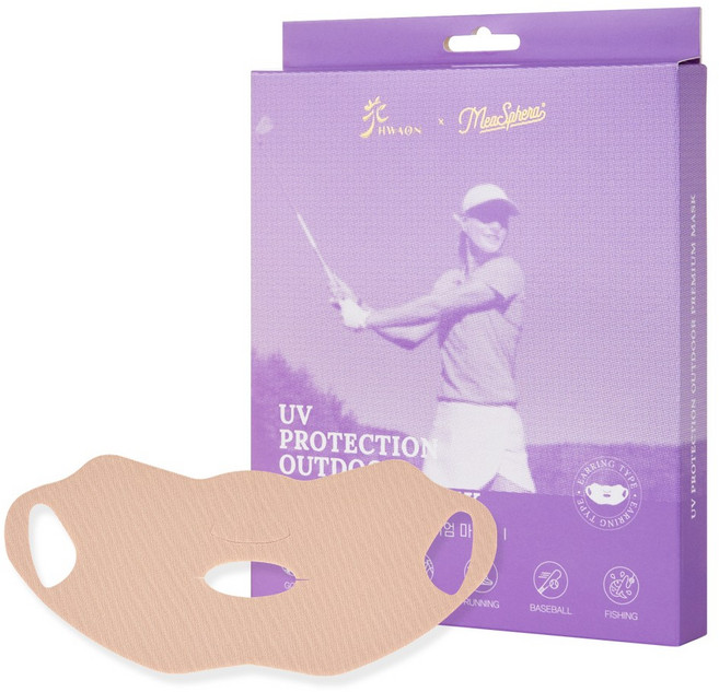 화온 UV 자외선 차단 하이드로겔 골프 썬패치 기미 썬블럭 쿨링 마스크팩(하단 풀커버형) 4매, 1개