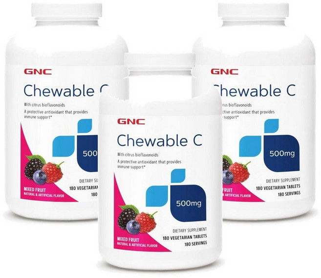 지엔씨 츄어블 비타민 C 500mg 180정, 3개