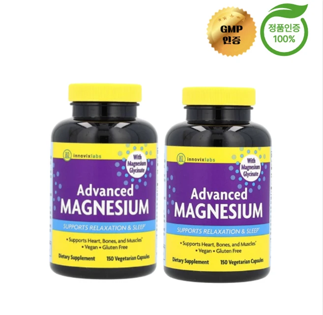 1+1 이노빅스랩스 어드밴스드 마그네슘 105mg 베지 캡슐 150정, 2개, 150회분 - 쿠팡