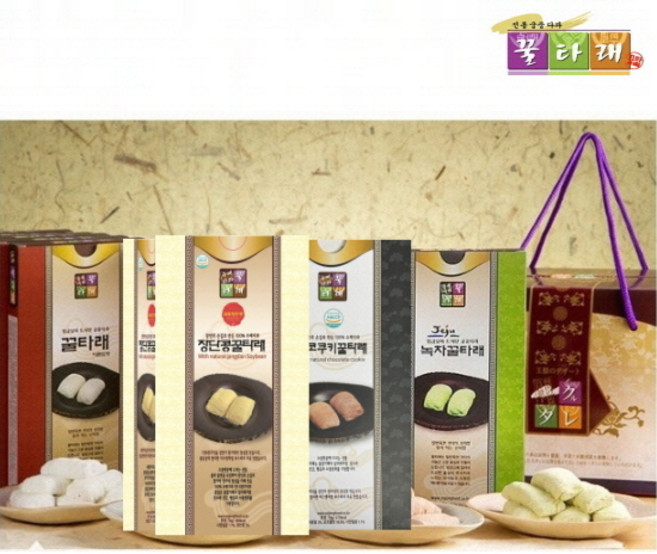 인사동 꿀타래 장단콩인절미맛2+녹차1+초코쿠키크런치1+아몬드5(9곽 선물), 630g, 10개입x9박스=90개입