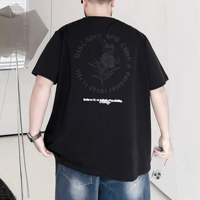 다이나믹피플 레터링스 반팔티 남성용 빅사이즈 티셔츠 6XL~8XL