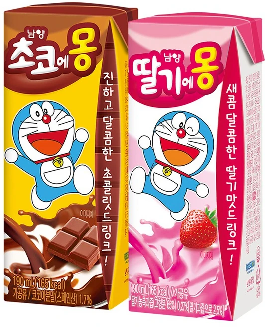 [남양] 초코에몽 190ml x 12개+딸기에몽 190ml x 12개 - 쿠팡