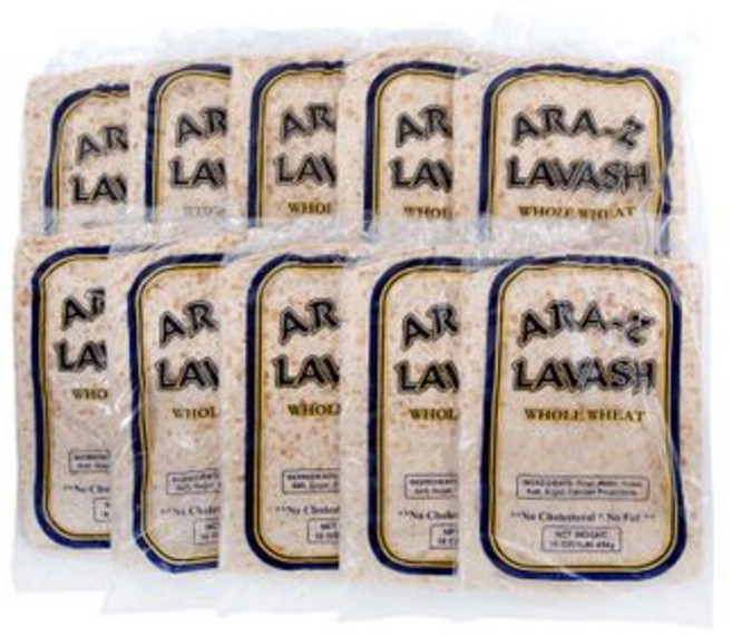 ARA-Z 라바시 통밀 플랫 브레드 4개들이 10팩 (총 4 ARA-Z LAVASH WHOLE WHEAT FLAT BREAD 10 Packs of 4 (40 total pieces, 1개, 5.44kg
