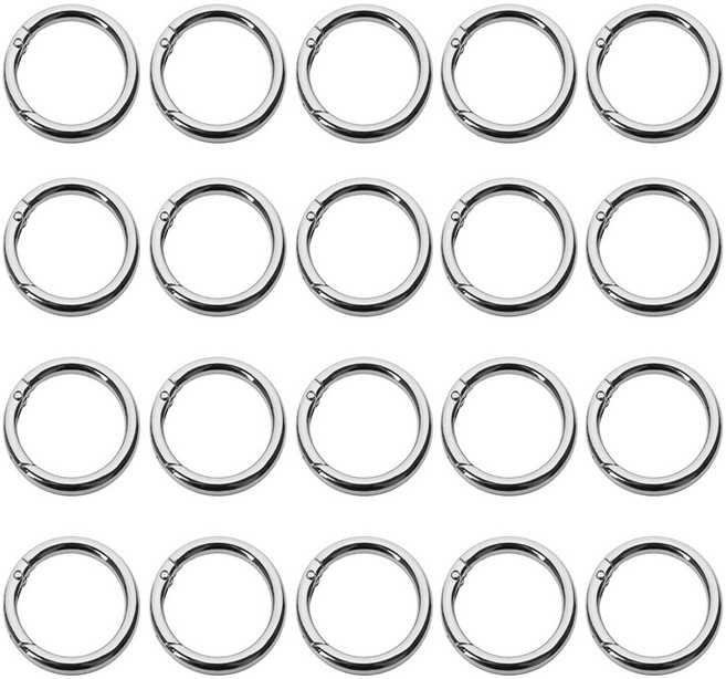 오픈형 오링 내경13mm 원형고리 원터치 O링 오너킹 키링, 20개, 실버