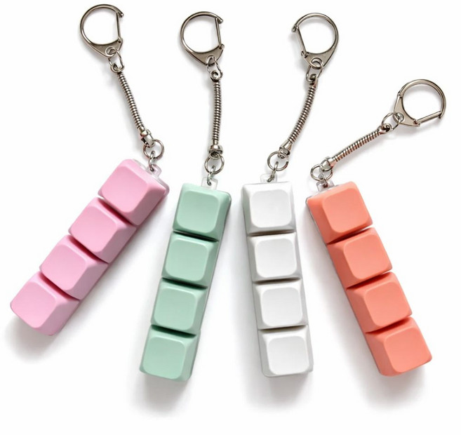 키쉬홈 led없는 키보드 키캡 키링 딸깍이 스트레스해소장난감, 1개, 민트