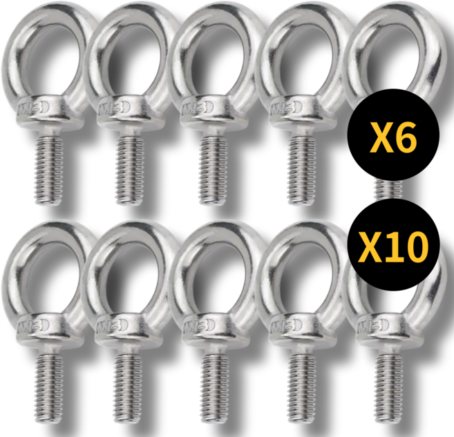 (1개6개10개세트)아이맥스몰 스텐 아이볼트 앙카볼트 콘크리트 연결 고리 서스 sus 304, 10개