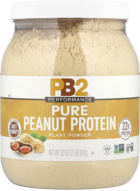 PB2 Foods 퓨어 땅콩 프로틴 프로틴 파우더 907g(2lbs), 1개, 907g - 쿠팡