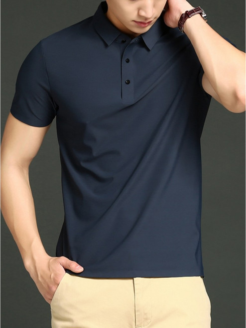 NLS NEW LIFE STORE 冰絲POLO衫 男款涼感短袖上衣 吸濕排汗彈力面料 舒適透氣