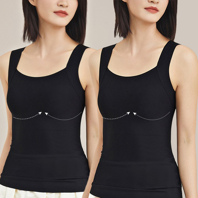 (1+1) 러브핑코 컴팩트 나시 브라탑 브라캡 내장 패드 일체형