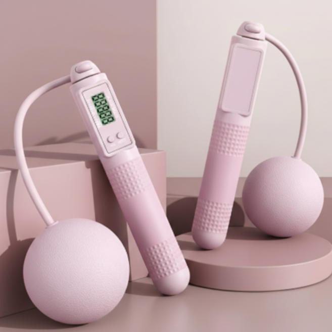 루베리코 스마트 2in1 카운터 멀티 줄없는 줄넘기, 1개, 핑크