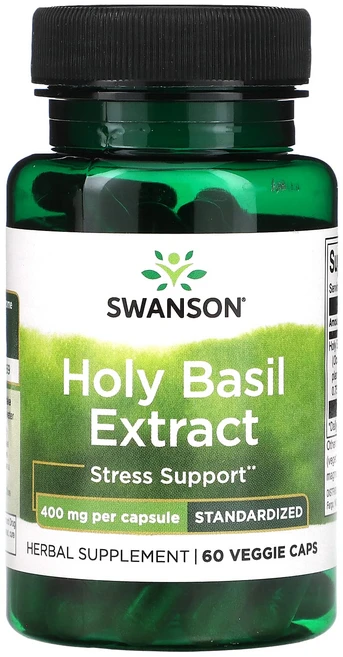 Swanson 홀리 바질 추출물 400mg 베지 캡슐 60정, Swanson홀리바질추출물400mg베지캡슐60정, 1개 - 쿠팡