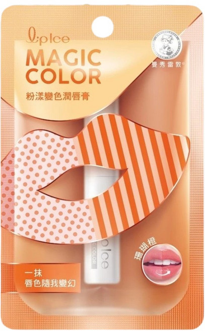 lipice MAGIC COLOR 粉漾變色潤唇膏 隨雙唇溫度變色, 2g, 1個, 珊瑚橙