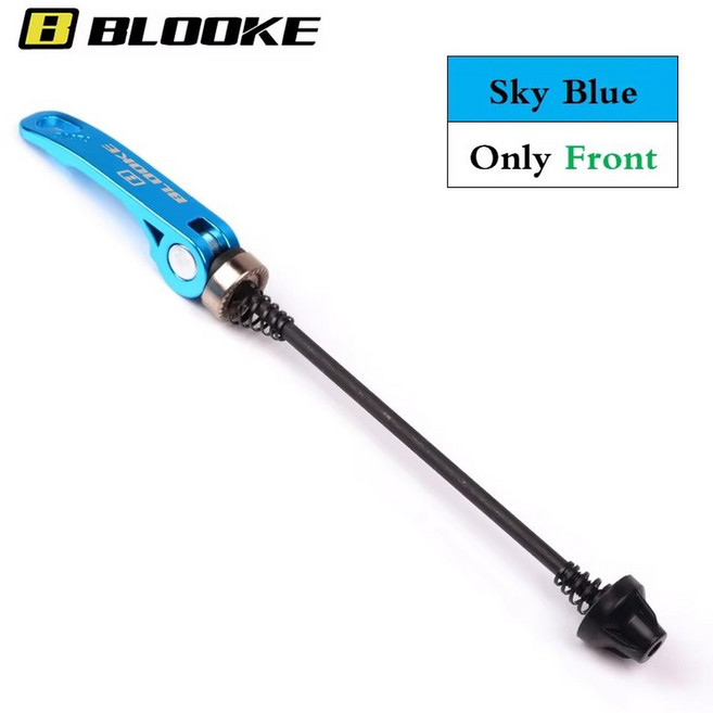 BLOOKE DT100 QR 허브 퀵 릴리스 레버 MTB 도로 자전거 강철 꼬치 앞바퀴 100mm 후면 135mm 산악 접이식, [11] SKY BLUE only front, 1개, SKY BLUE only front