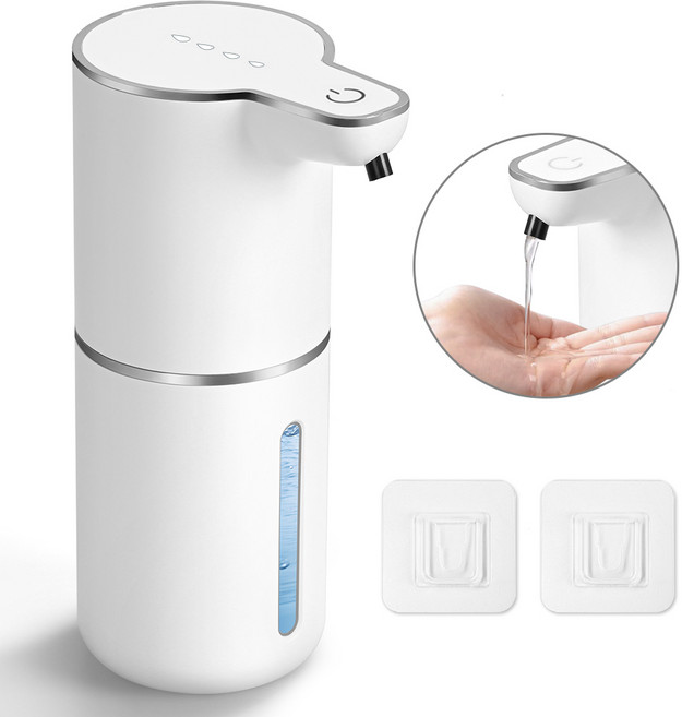 APEXSO 젤/거품타입 자동 디스펜서 손세정기 핸드위시 세제 물비누 리필용기 충전식 화장실 주방 싱크대 욕실, 1개, 젤타입