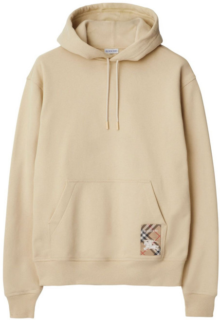 버버리 체크 패치 코튼 후디