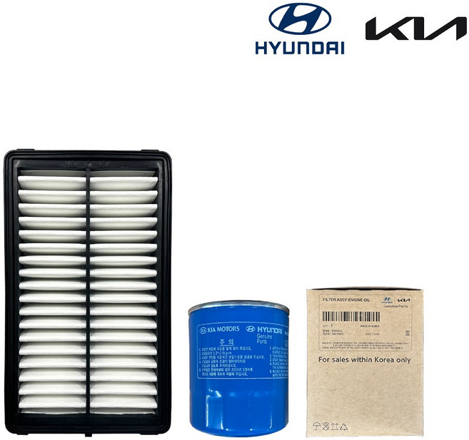 순정품 엔진 (오일필터+에어필터 세트) 올뉴모닝 더뉴모닝 TA 11년~17년 가솔린 LPG 전차량 공용 26300 02503 28113 1Y100, 1개, 모닝 TA 가솔린 LPG
