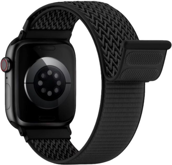 데일리핏 애플워치 호환 나일론 루프 스트랩 11 10 9 8 7 6 5 4 3 2 1 울트라1 2 SE1/2/3, 블랙