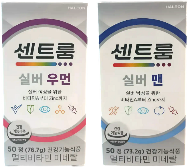 센트룸 멀티비타민 실버우먼 실버맨 부모님 선물 2종세트