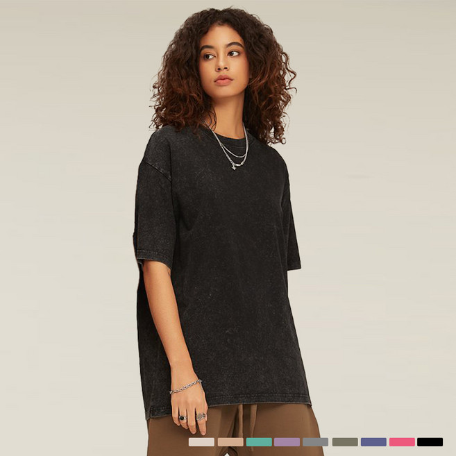 디커스텀 남녀공용 피그먼트 오버핏 빅사이즈 반팔티 M~5XL