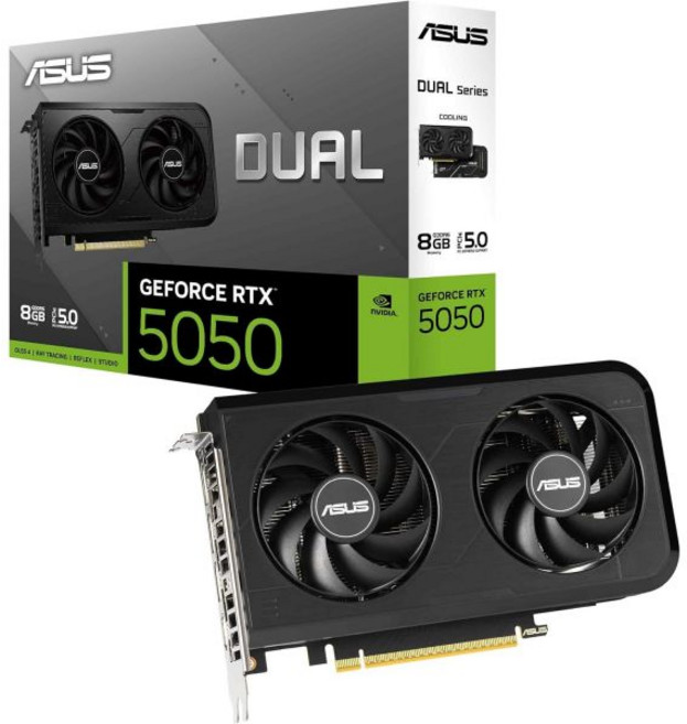 에이수스 듀얼 엔비디아 지포스 RTX 3050 6GB 게이밍 그래픽 카드 PCIe 4.0 GDDR6 메모리 HDMI 2.1 디스플레이포트 1.4a 네이티브 DVID 2슬롯 디자, ASUS 듀얼 팬, RTX5050|8G