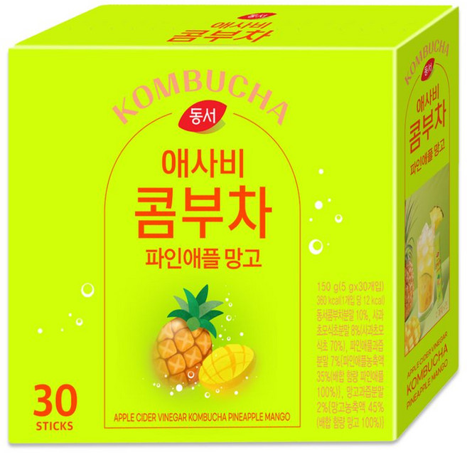 동서 애사비 콤부차 파인애플망고, 30개