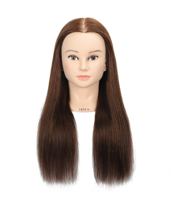 비너스가발 70%인모 50cm 혼합모 커트연습드라이용 통가발, 70인모 50cm 브라운, 1개