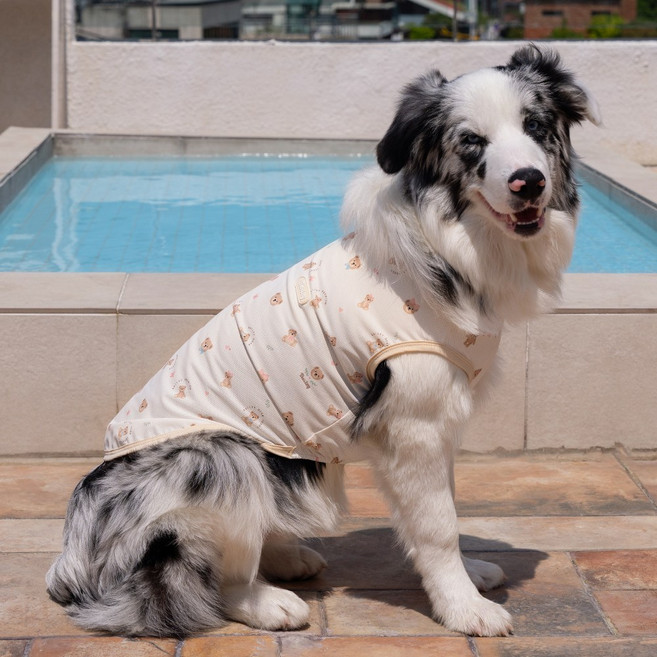 베일리펫 강아지 여름 해충방지옷 쿨링 버그가드, 1개, 아이보리