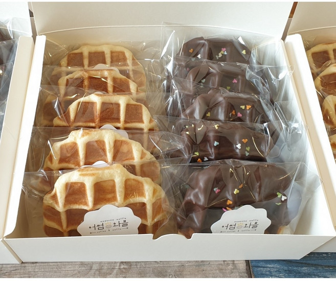 플레인 90g 5개 초코퐁당 100g 5개 반반세트 벨기에리에주와플 아침식사대용 개별포장, 1개