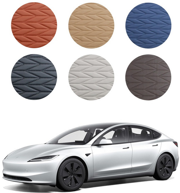 테슬라 모델3 플로어 매트 모노륨 가죽 카매트 실리콘 발판 모델Y 확장형, 1+2열, 새들브라운