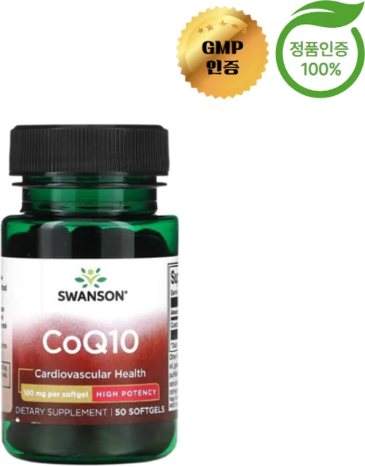 스완슨 코큐텐 CoQ10 고효능 100mg 소프트젤 50정, 1개 - 쿠팡