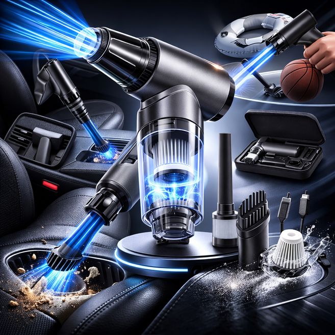 초강력 무선 미니 진공청소기 휴대용 차량용 에어건 공기주입 다기능 청소기, 펄그레, GOGOS F71X Pro 다기능 초강력 무선에어건