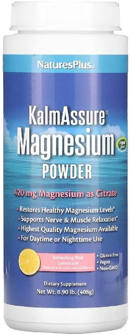 네이처스플러스 Kalmassure 마그네슘 분말 핑크 레모네이드 400mg 408g, 1개 - 쿠팡